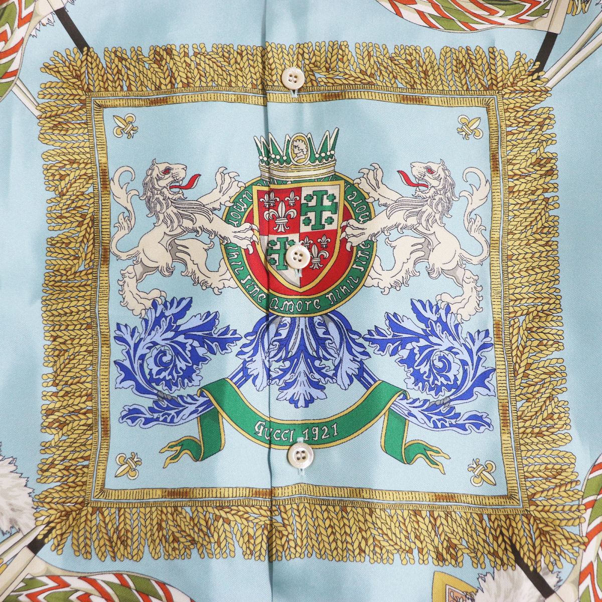 GUCCI Long sleeve shirt Main: 100% cotton, Part: 100% silk Light blue mens 46