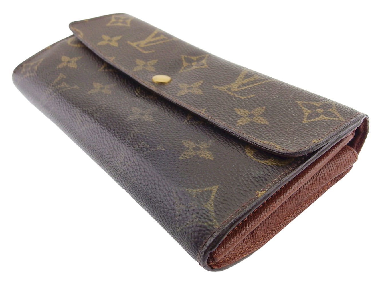 LOUIS VUITTON Long Wallet Purse M61726 Brown beige Pochette Porto Monécredi