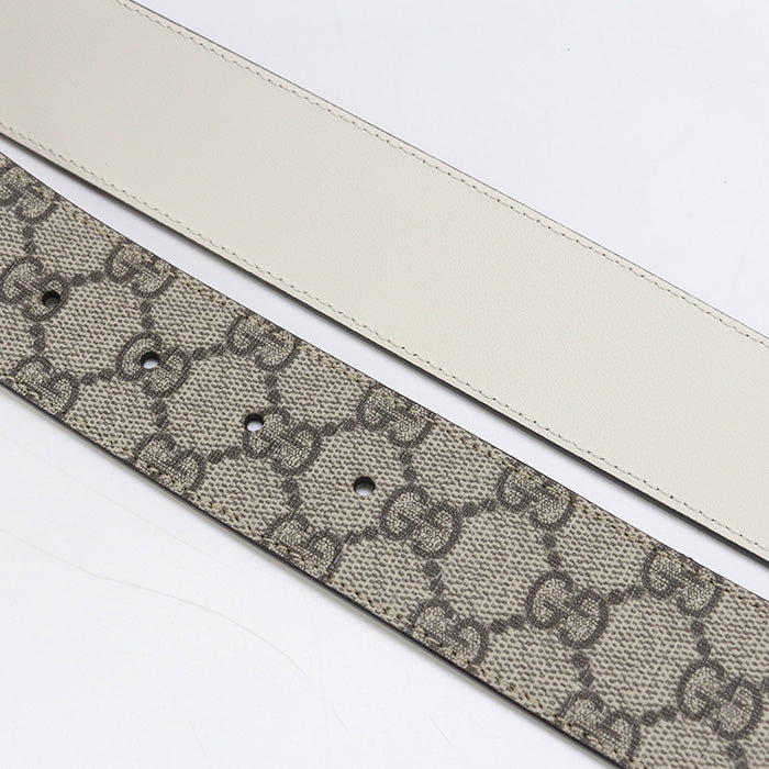 GUCCI 400593 wide Double G belt GG Supreme beige Women