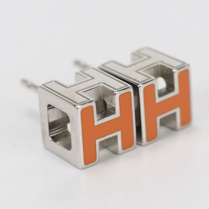 HERMES Pierce H cube Cage Ash Pierce metal Orange Women