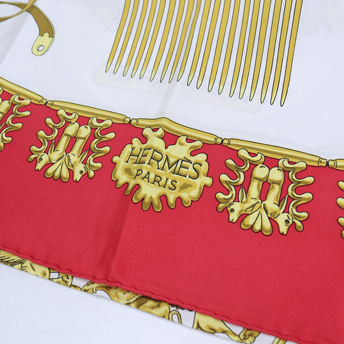 HERMES Calle 90 Scarf/100% silk red unisex