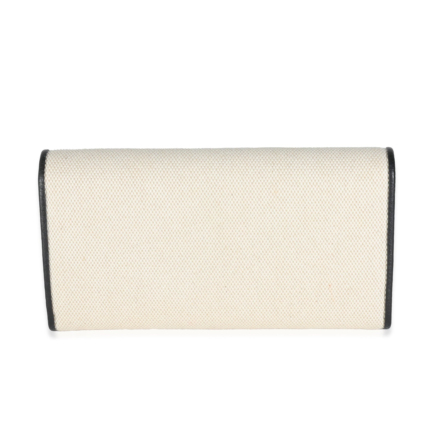 Louis Vuitton Black Taurillon Beige Canvas Capucines Wallet