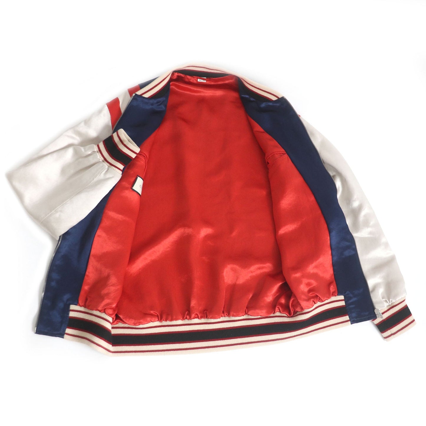 GUCCI Stajan 575315 Main: 100% acetate, part: 57% rayon, part: 43% polyester, part: 100% wool, decoration: 100% acetate, embroidery: 100% polyester Blue x red mens 44