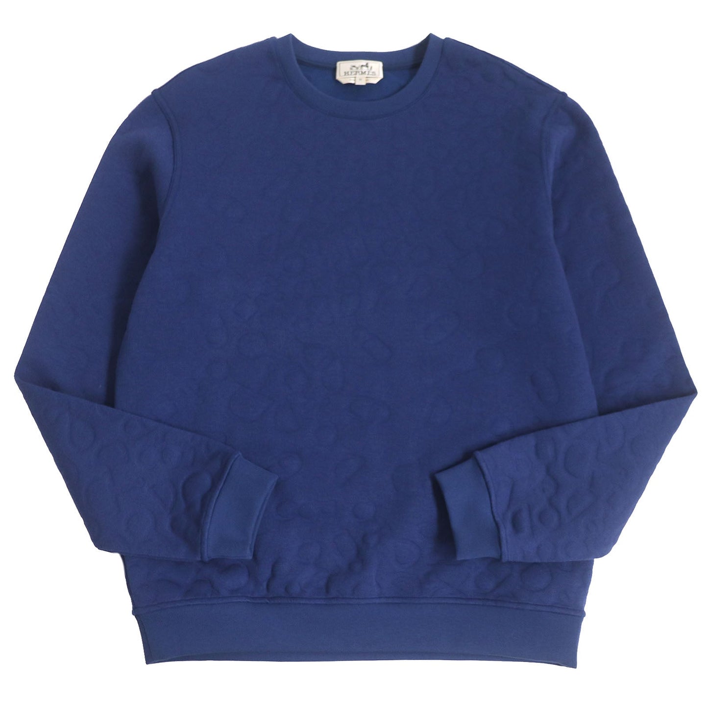HERMES sweat Main: 72% polyamide, 26% cotton, 2% elastane. Parts: 100% cotton. Rib: 90% cotton, 10% elastane. Indigo blue Maillons en Boucle Aero mens M