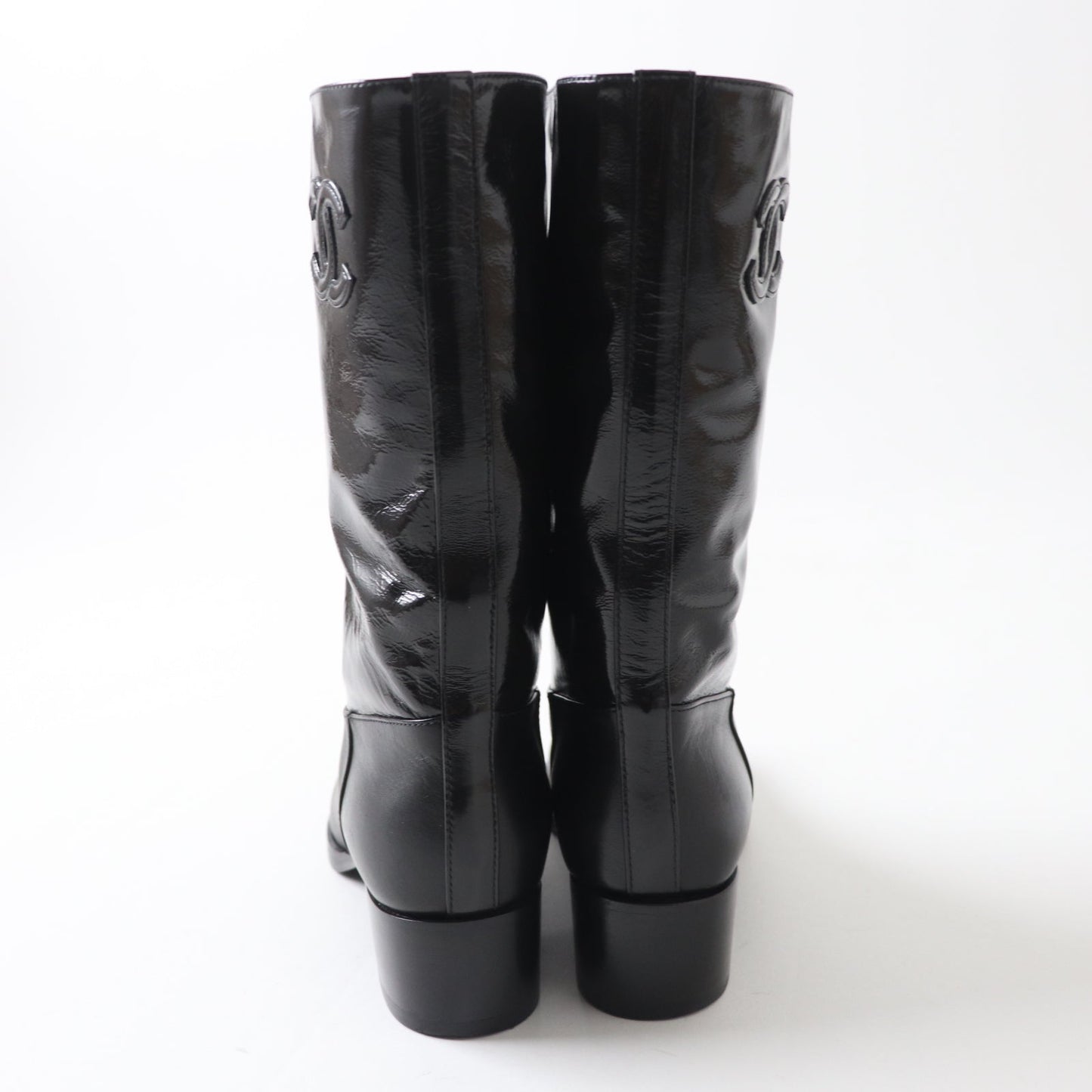 CHANEL Ankle boots 21A G37981 Shine Calfskin Calfskin black 37 1/2 C