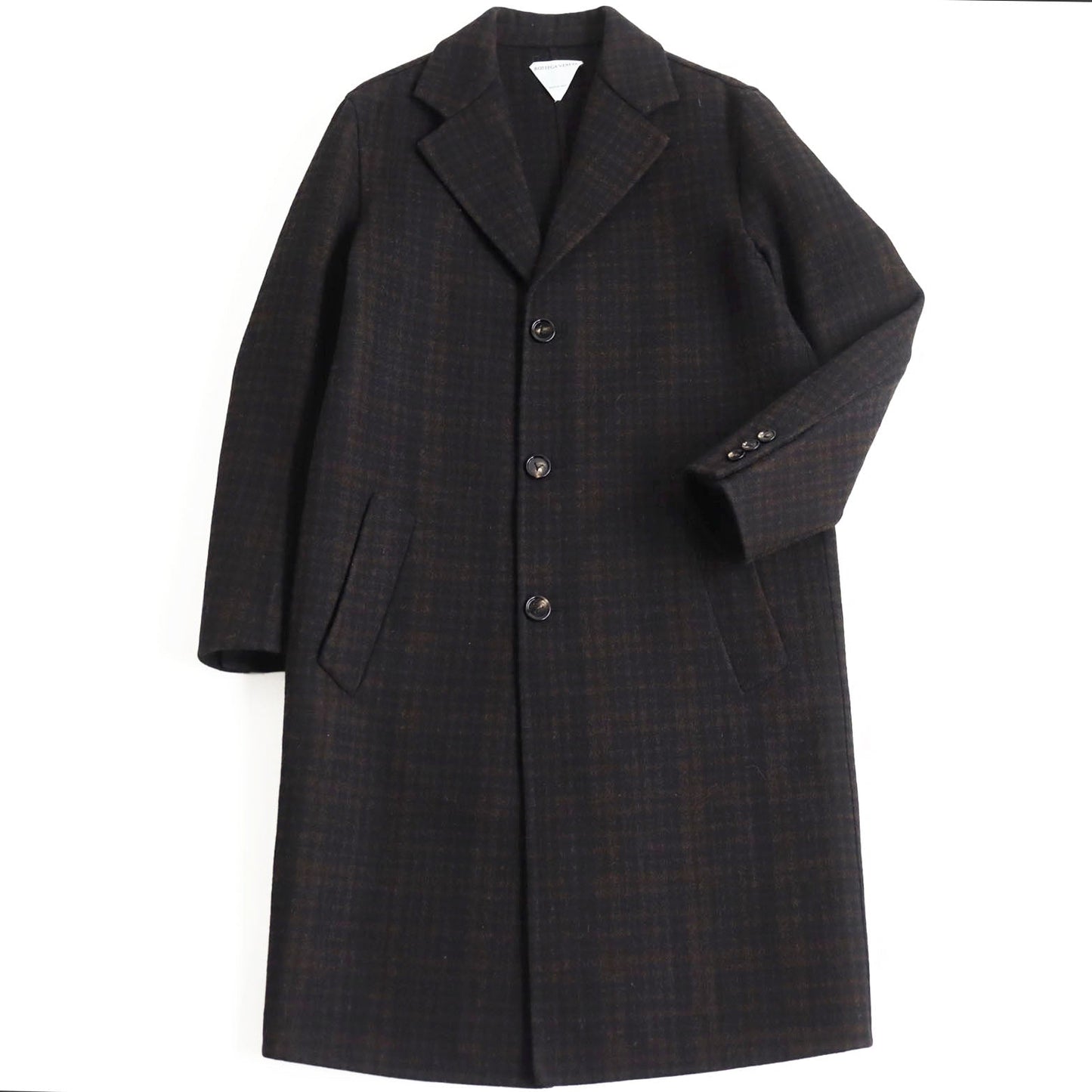 BOTTEGAVENETA Chester coat 653123 V0BL0 Outer: 98% wool, Outer: 2% elastane (polyurethane), Lining: 100% rayon Brown x black mens 44