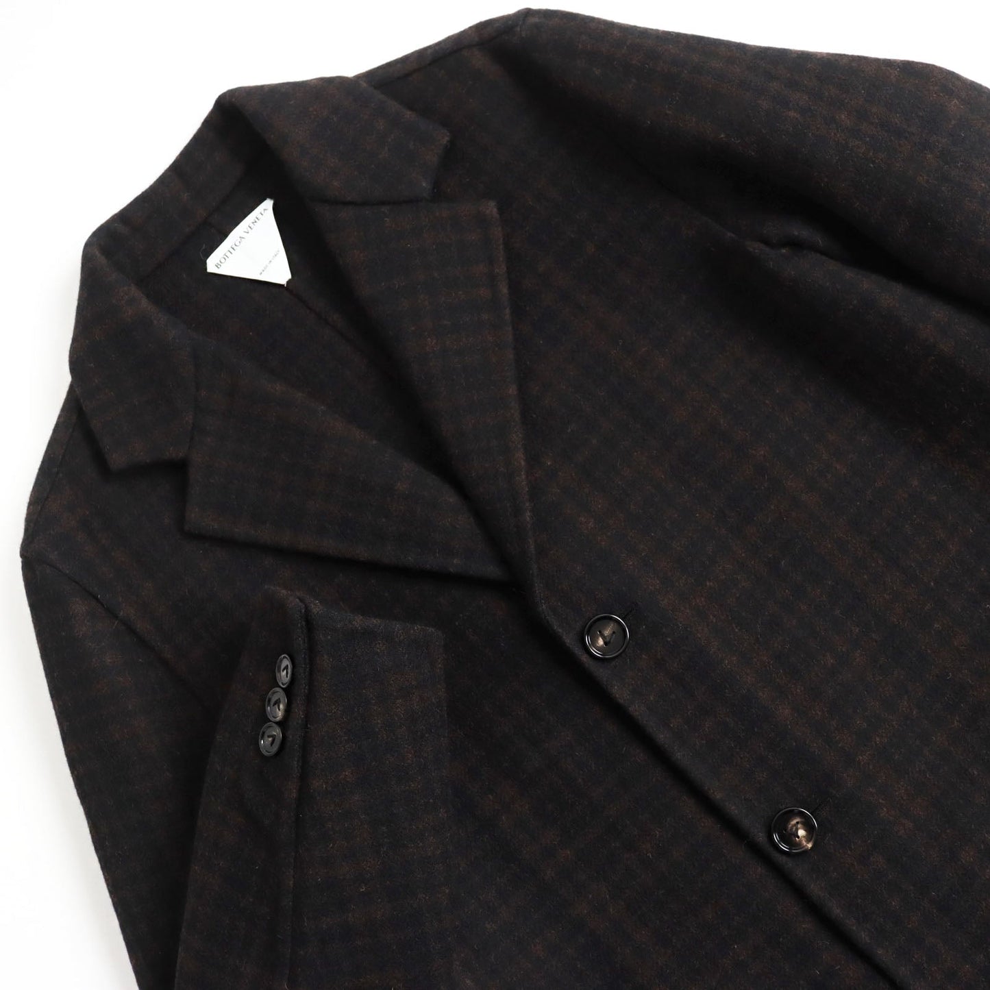 BOTTEGAVENETA Chester coat 653123 V0BL0 Outer: 98% wool, Outer: 2% elastane (polyurethane), Lining: 100% rayon Brown x black mens 44