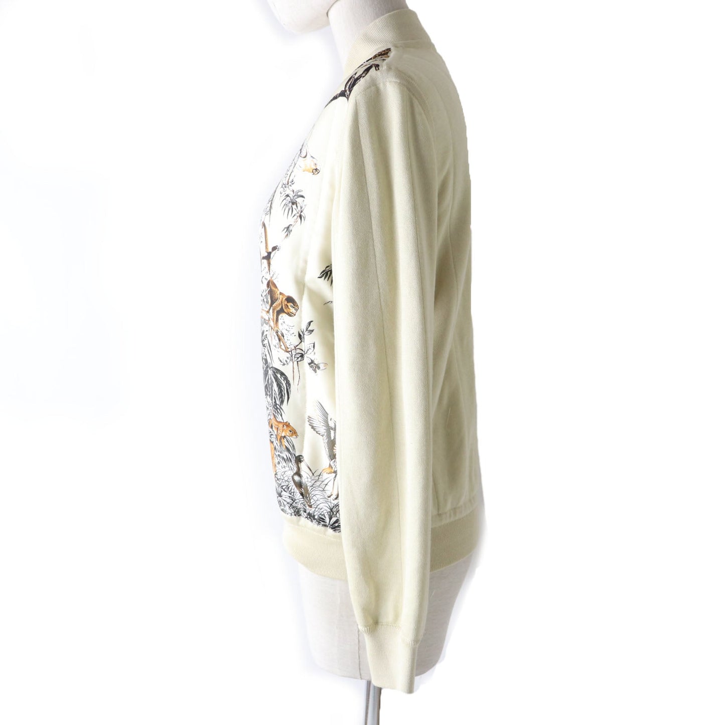 HERMES Nylon jacket Main: 100% silk, Main: 80% silk, Main: 14% cashmere, Main: 6% polyester, Part: 100% rayon, Filling: 100% polyester beige Women 34