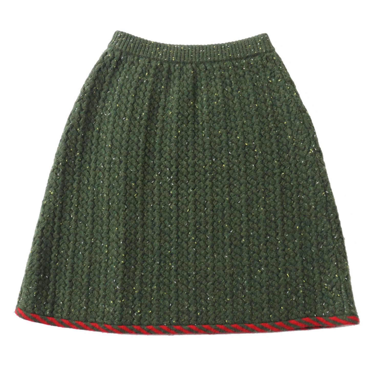 GUCCI skirt 713317 Outer fabric: 69% wool, Outer fabric: 15% cotton, Outer fabric: 11% rayon, Outer fabric: 5% nylon, Trimming 1: 100% wool, Trimming 2: 65% wool, 15% cotton, 12% rayon, 7% nylon, 1% polyurethane Green red Women S