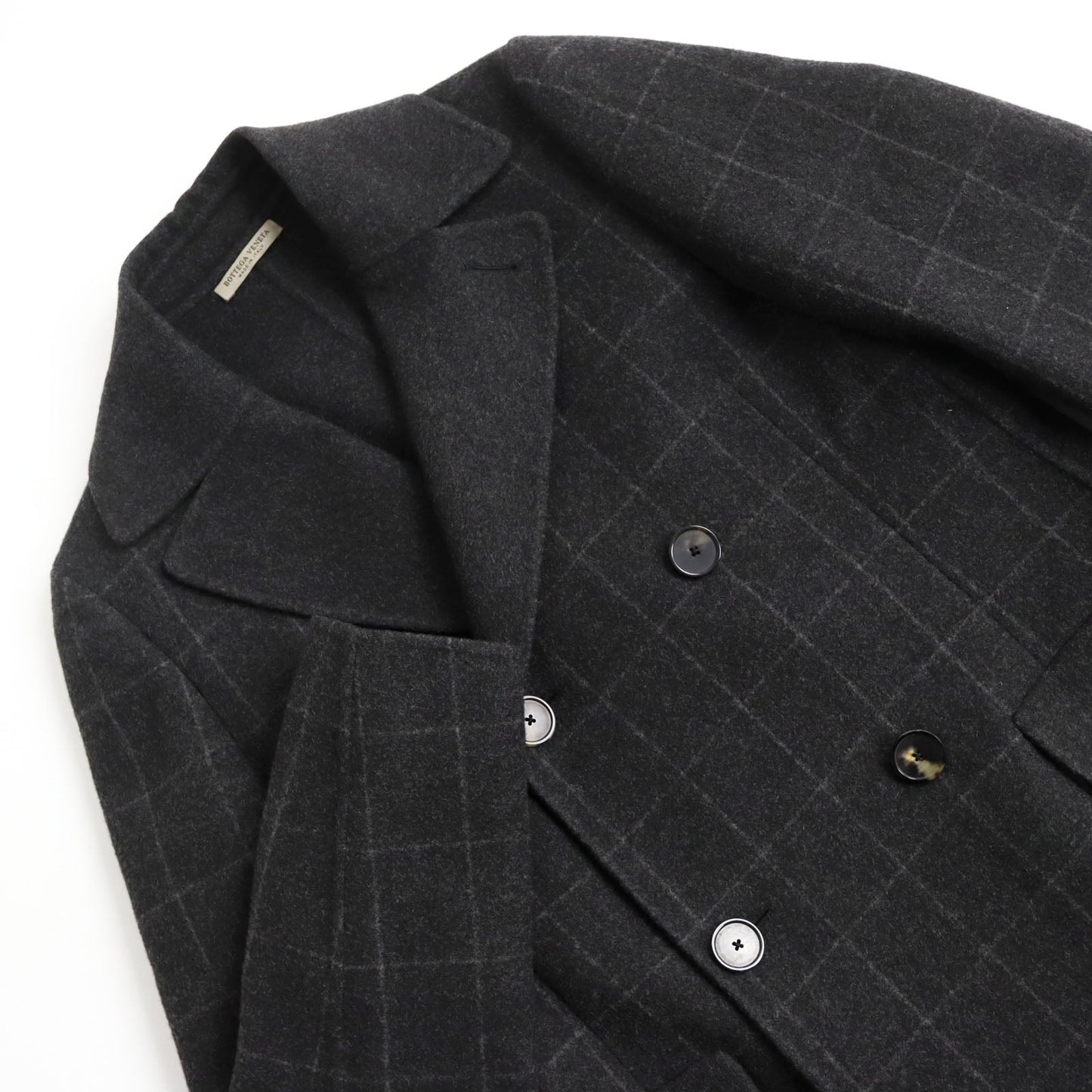 BOTTEGAVENETA Double chester coat 491444 VCYJ1 Outer: 100% cashmere, Lining: 100% cupra gray mens 46