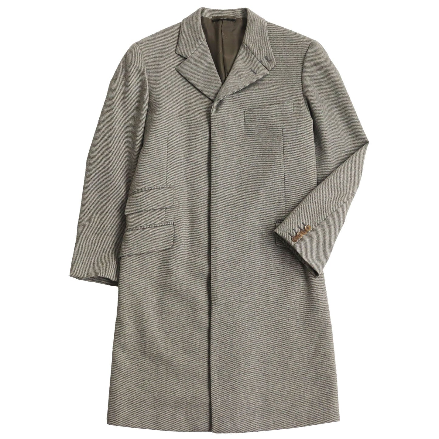 HERMES Chester coat Outer: 96% wool, Outer: 4% elastane (polyurethane), Lining: 100% rayon Gray type mens 48