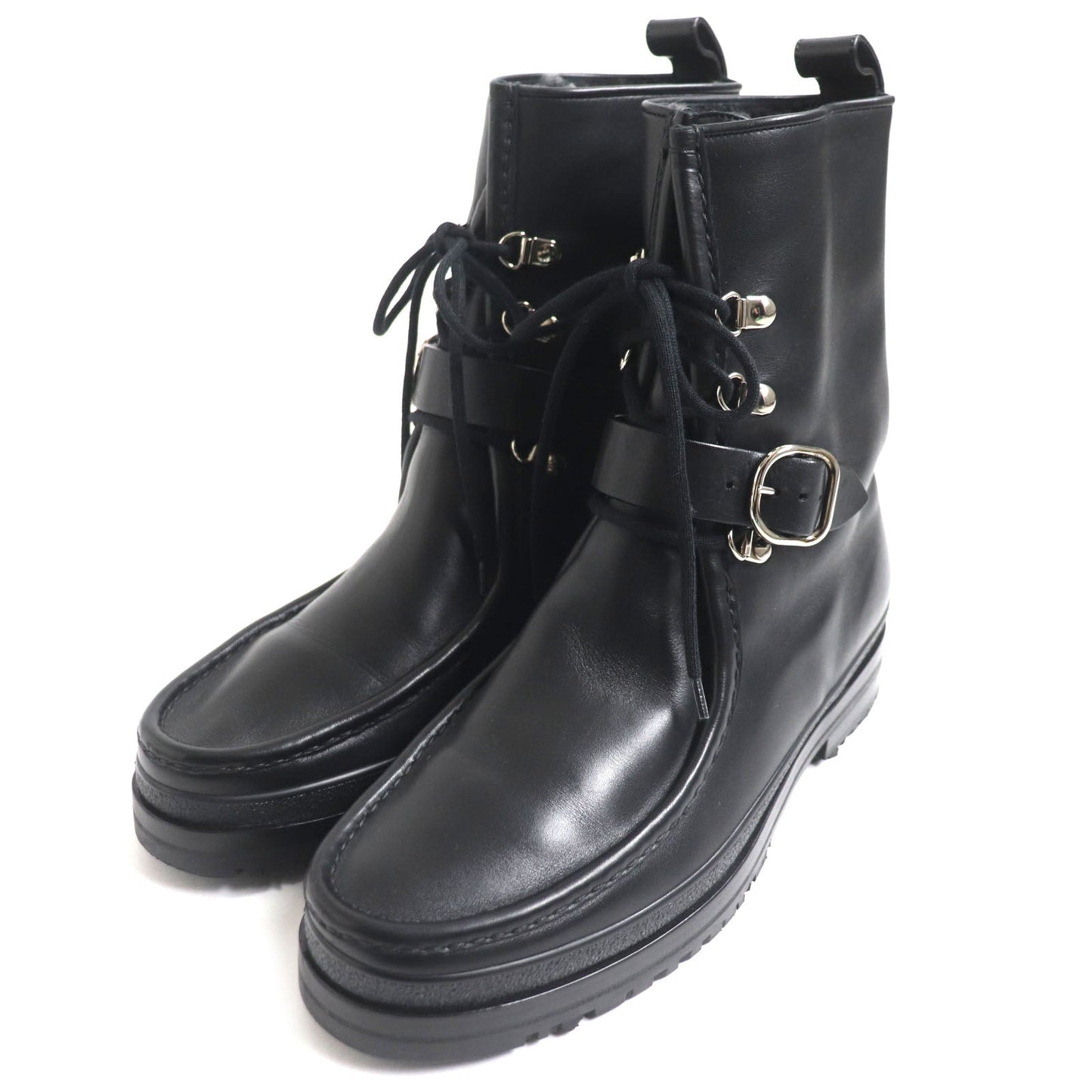 HERMES boots Main: Leather black mens 39.5