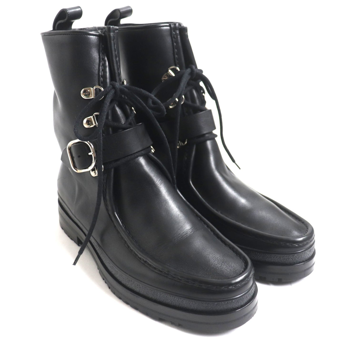HERMES boots Main: Leather black mens 39.5
