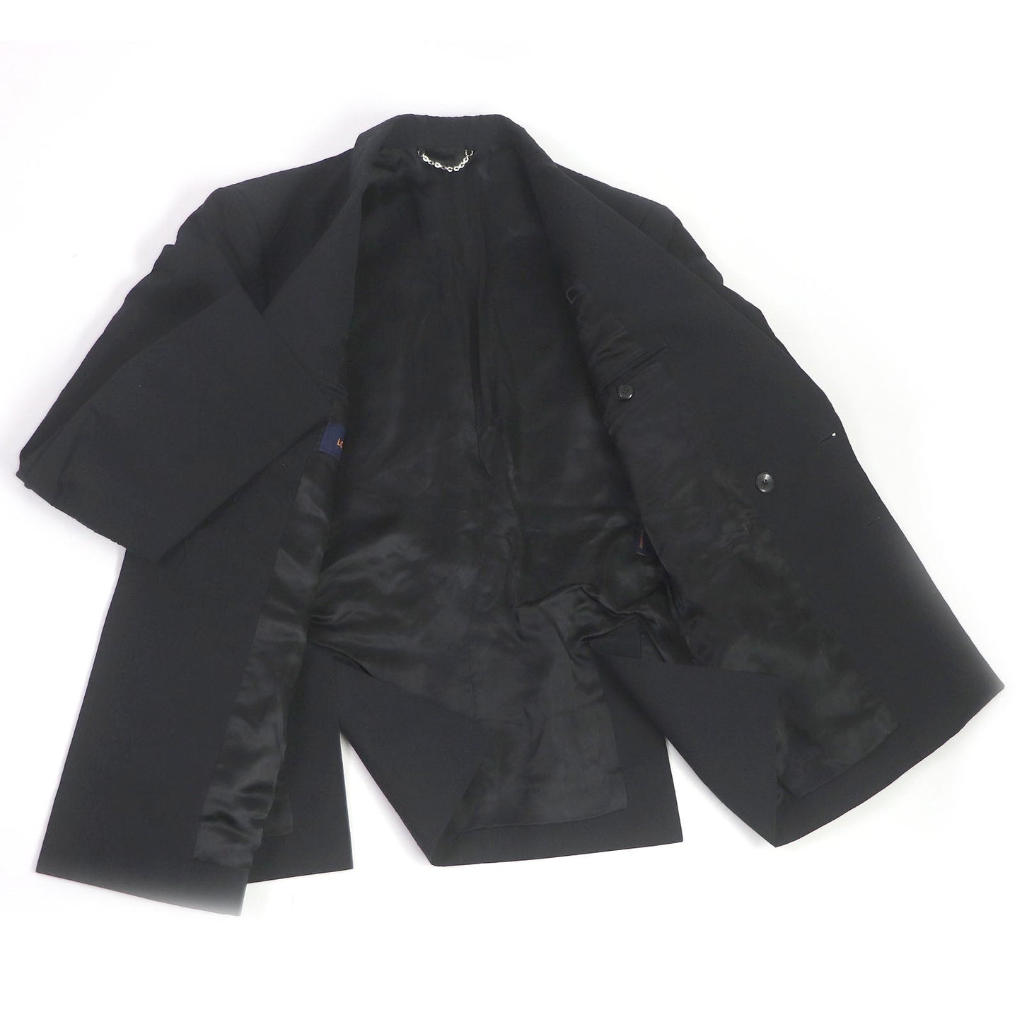 LOUIS VUITTON suit Outer: 93% cotton, Outer: 7% nylon, Lining: 74% cupra, Lining: 26% cotton, Pants: 93% cotton, 7% nylon Lining: 100% cotton black mens 48