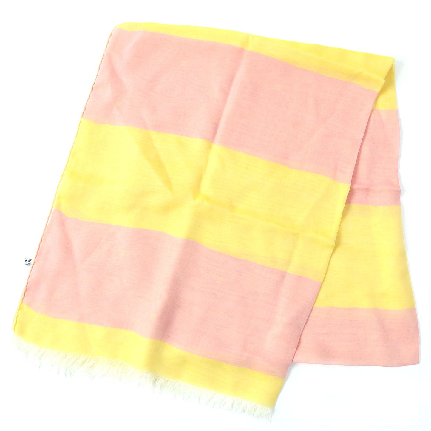 HERMES Stall Main: 100% silk Pink Yellow Women