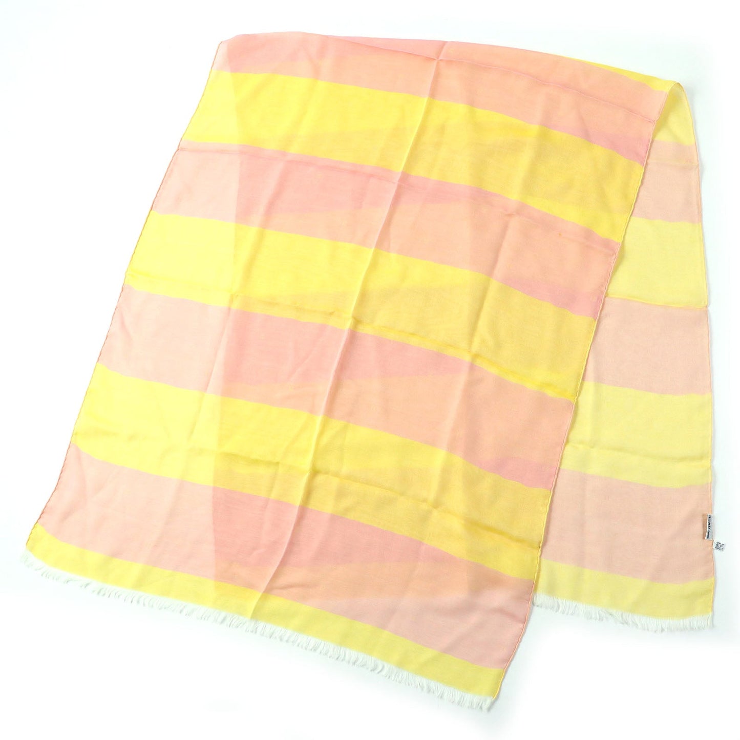 HERMES Stall Main: 100% silk Pink Yellow Women