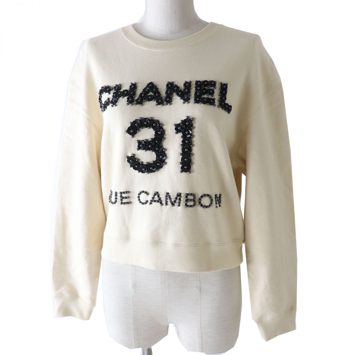 CHANEL sweat 20A P64788 Main: 100% cotton Ecru Women XS