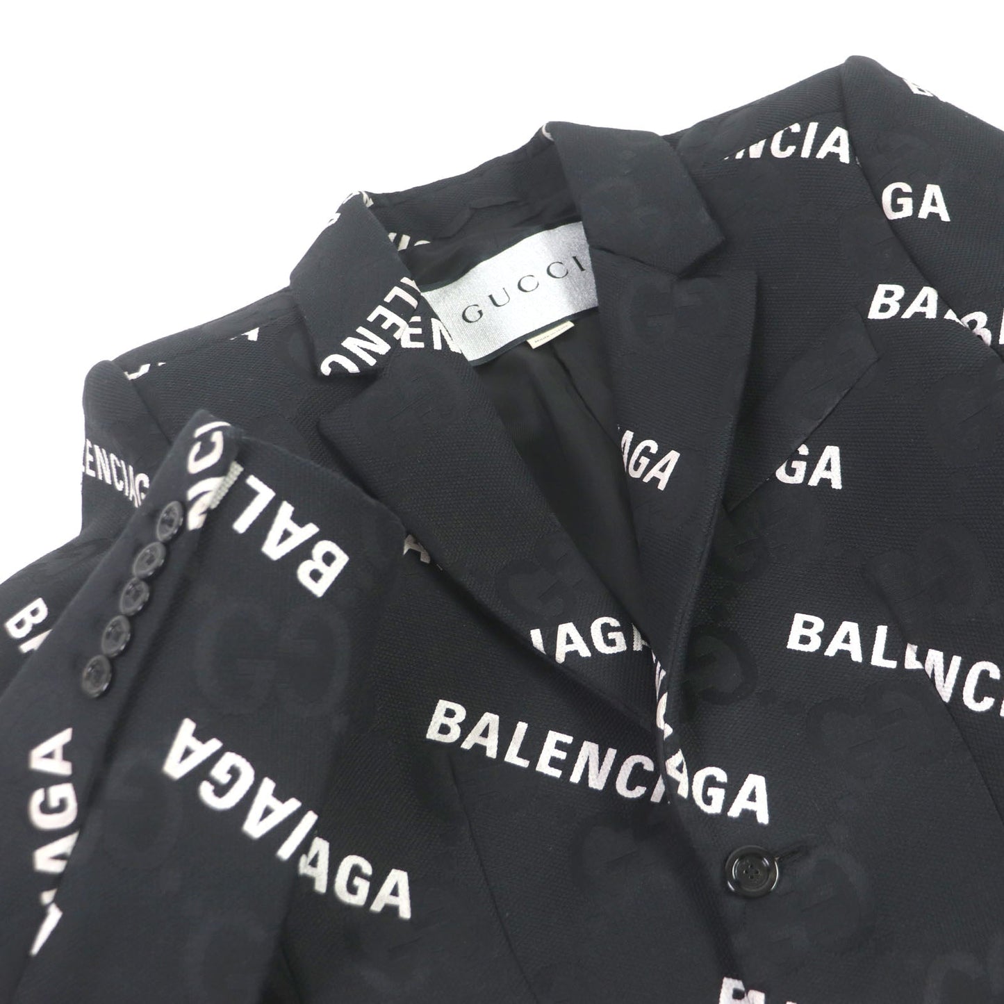 GUCCI tailored jacket 676014 Outer: 70% cotton, Outer: 30% polyester, Lining: 100% rayon black The Hacker Jumbo GG Jacket mens 48