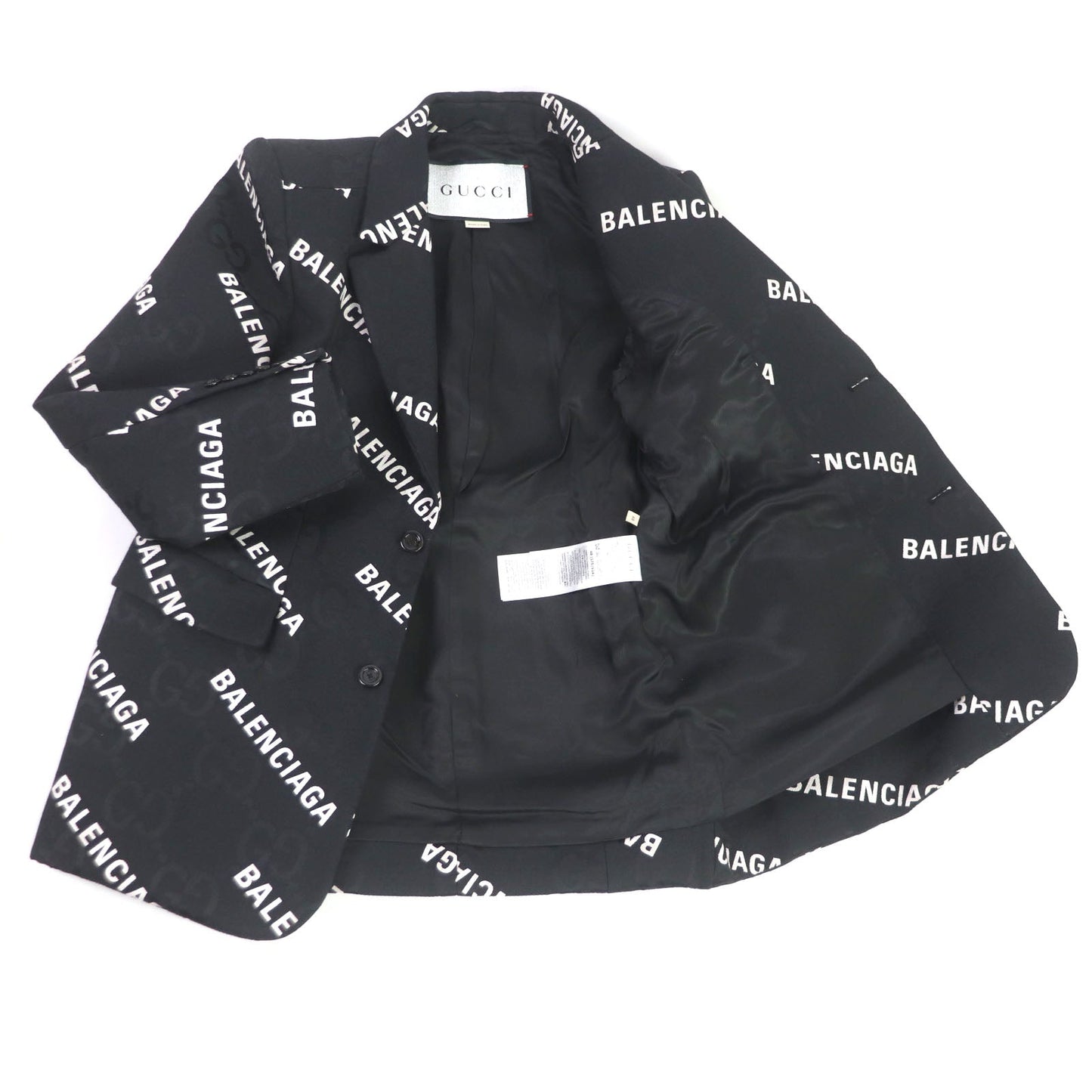 GUCCI tailored jacket 676014 Outer: 70% cotton, Outer: 30% polyester, Lining: 100% rayon black The Hacker Jumbo GG Jacket mens 48
