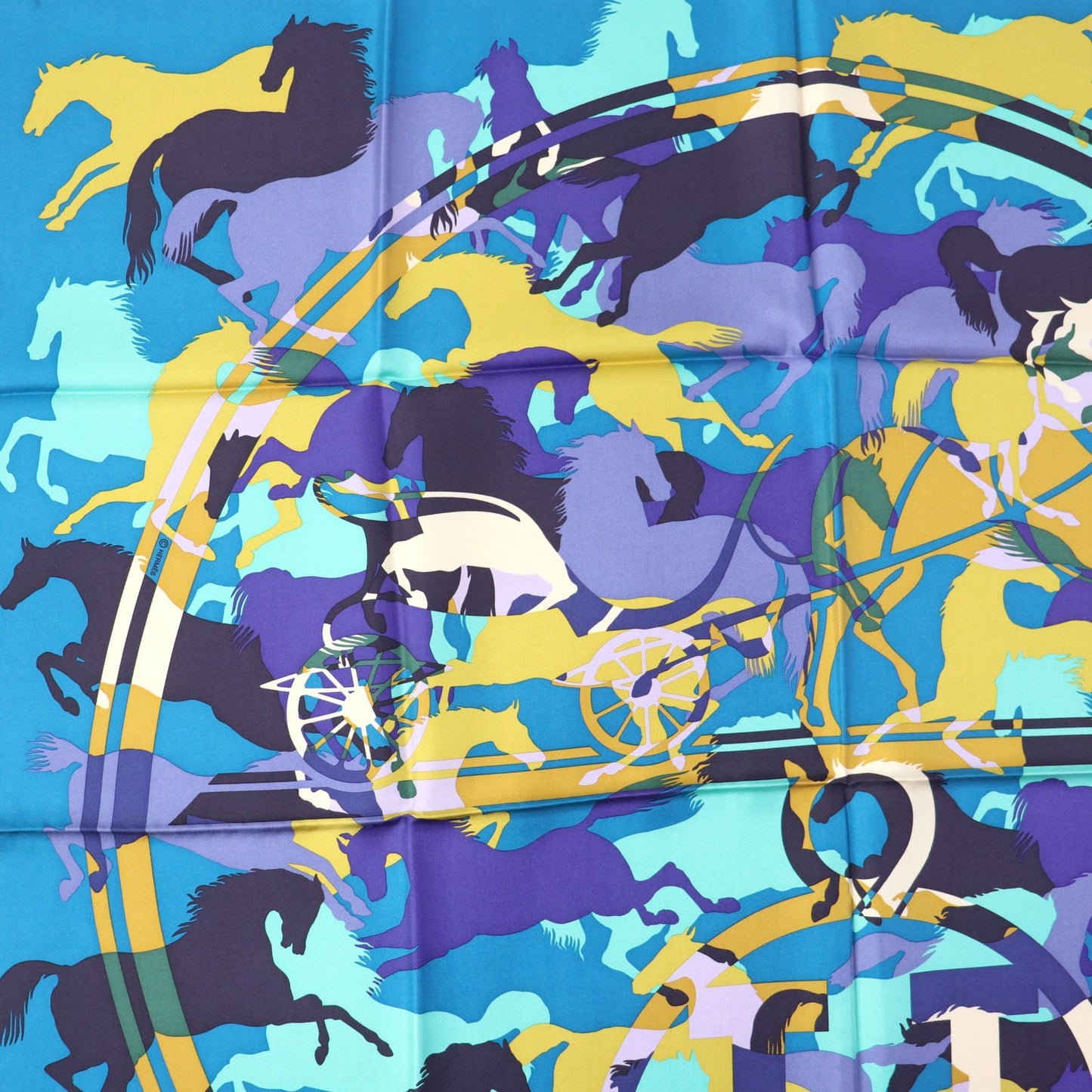 HERMES scarf silk multicolor Bookplate Carre90