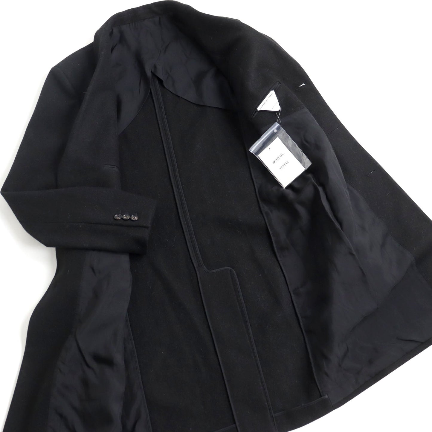 BOTTEGAVENETA Chester coat 647389 V0AW0 Outer: 90% wool, Outer: 10% polyamide (nylon), Lining: 100% rayon black mens 50