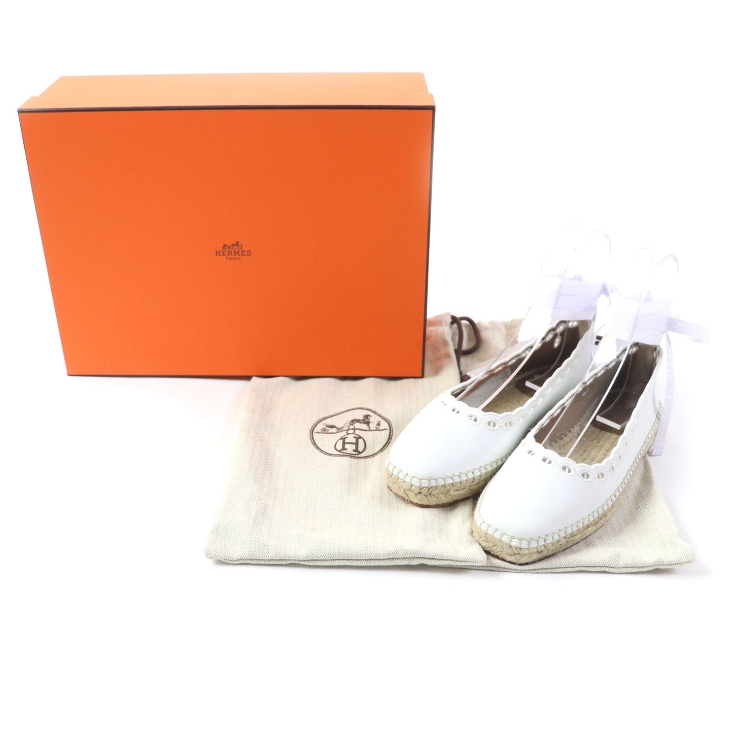 HERMES Leather shoes Main: Leather white Guapa Women 36