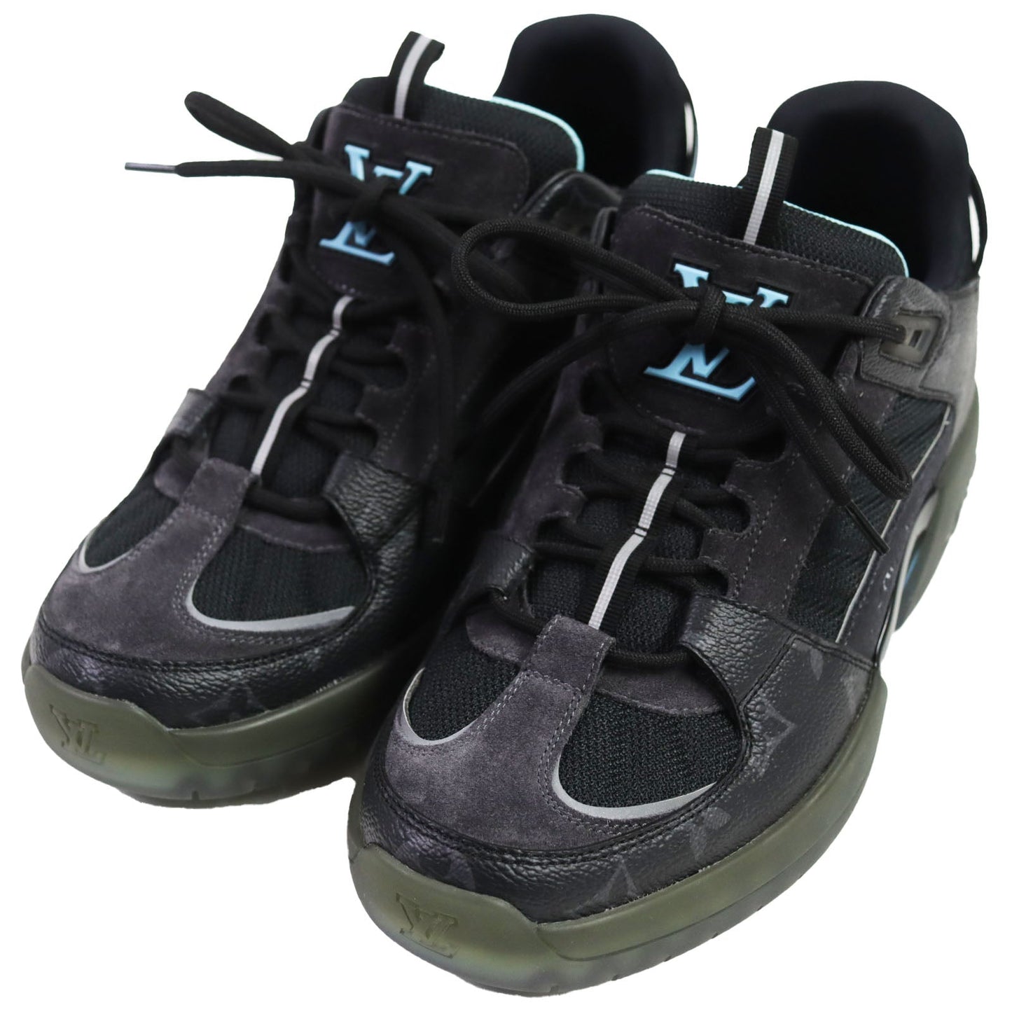 LOUIS VUITTON Low cut sneakers 1A9J6R Part: suede black Abbey line mens 6