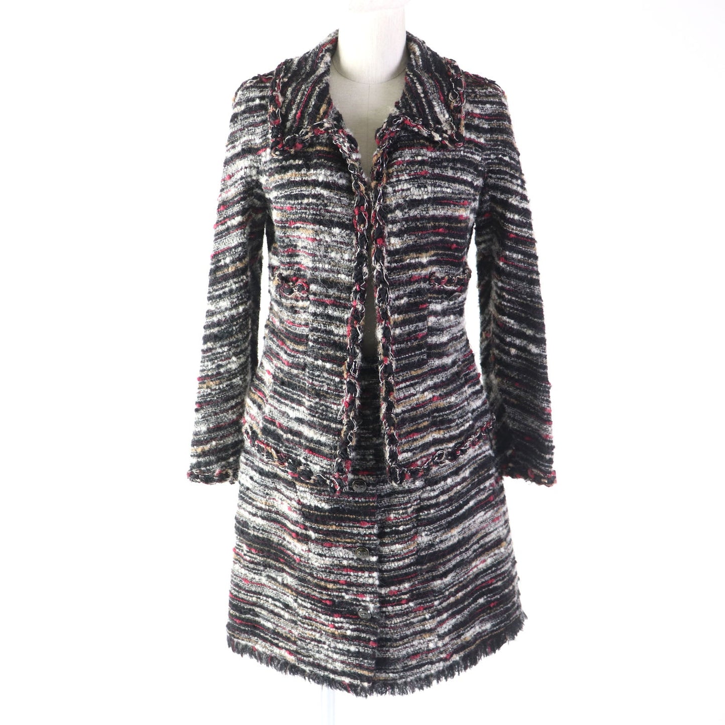 CHANEL setup P41820Ã¯Â¿Â½EP41816 Outer material: 35% wool, Outer material: 32% cotton, Outer material: 19% alpaca, Outer material: 9% nylon, Outer material: 5% acrylic, Lining: 100% silk multicolor Women 38