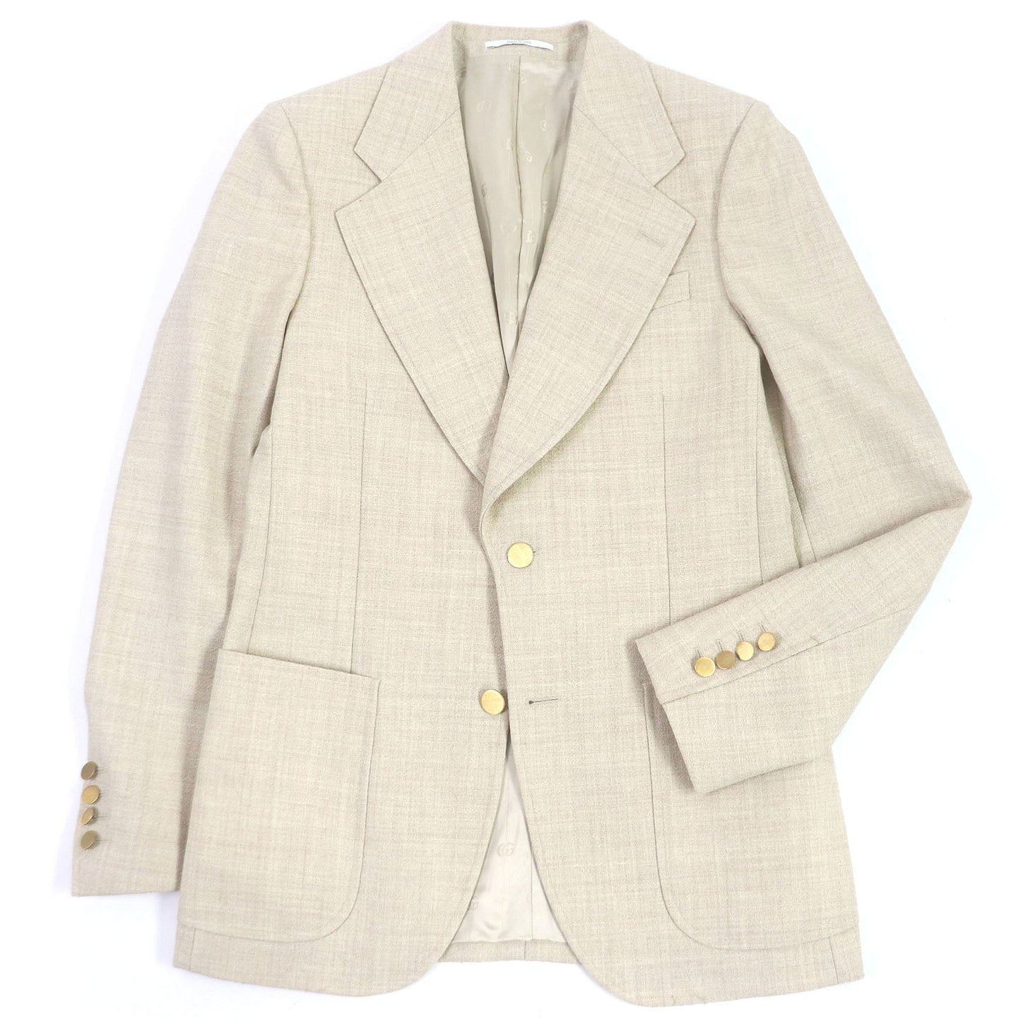 GUCCI tailored jacket 623122 Outer: 100% wool, Lining: 100% rayon light beige mens 44