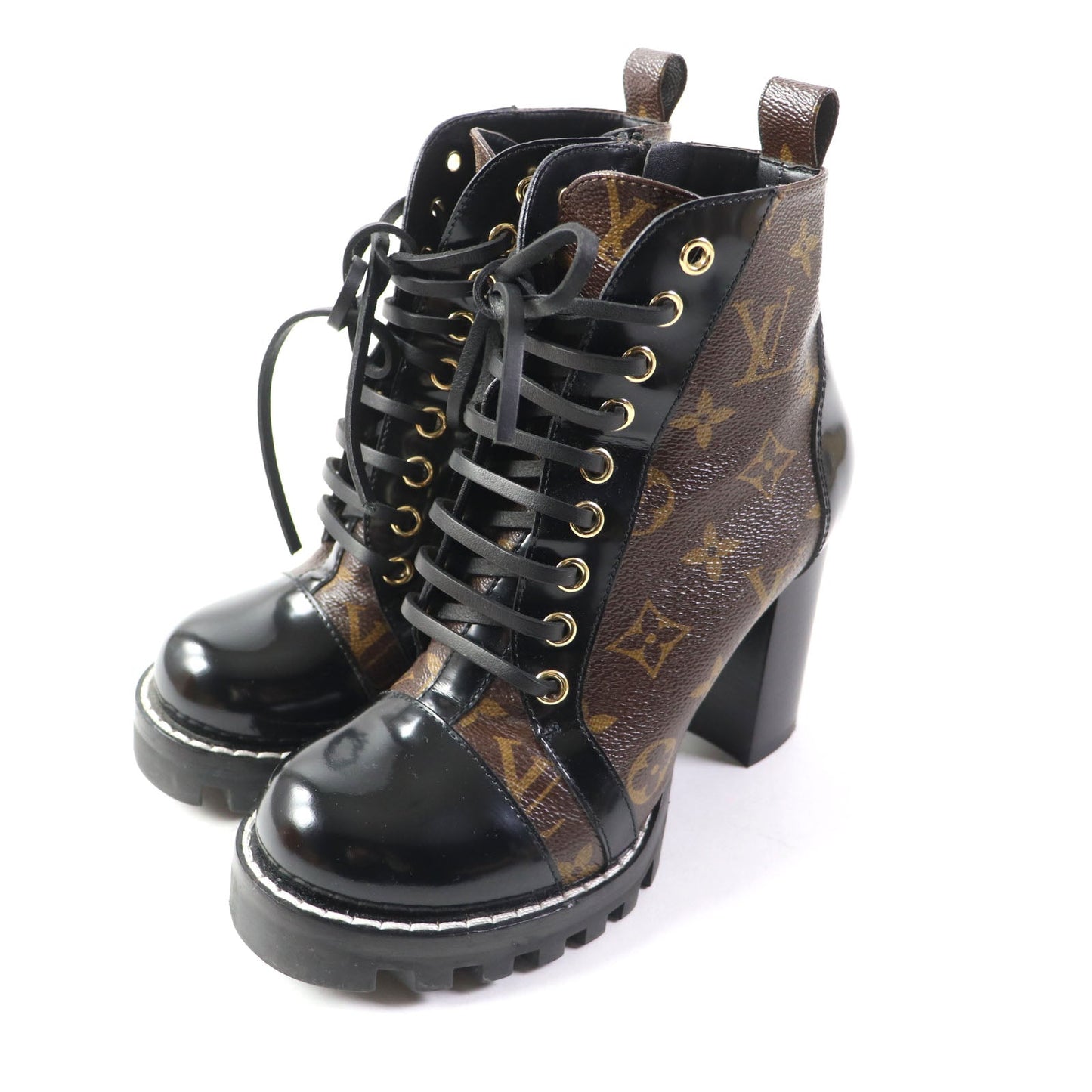 LOUIS VUITTON short boots Main: Leather Brown black Star Trail Line Women 35