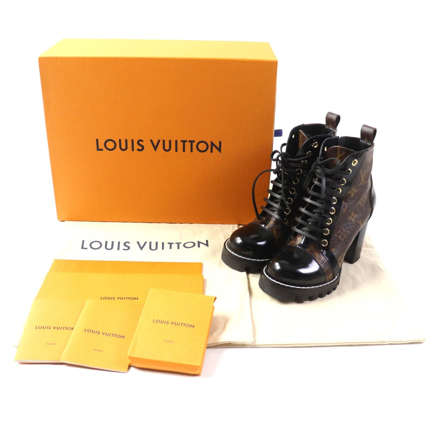 LOUIS VUITTON short boots Main: Leather Brown black Star Trail Line Women 35
