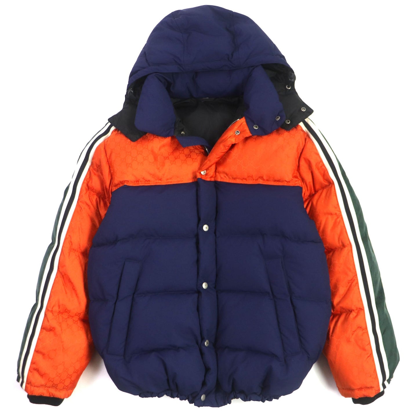 GUCCI Down jacket 598728 Outer: 100% nylon, Part: 100% nylon, Lining: 100% nylon, Filling: 100% polyester, Rib part: 100% wool, Filling: 90% down, 10% feather Orange navy mens 46