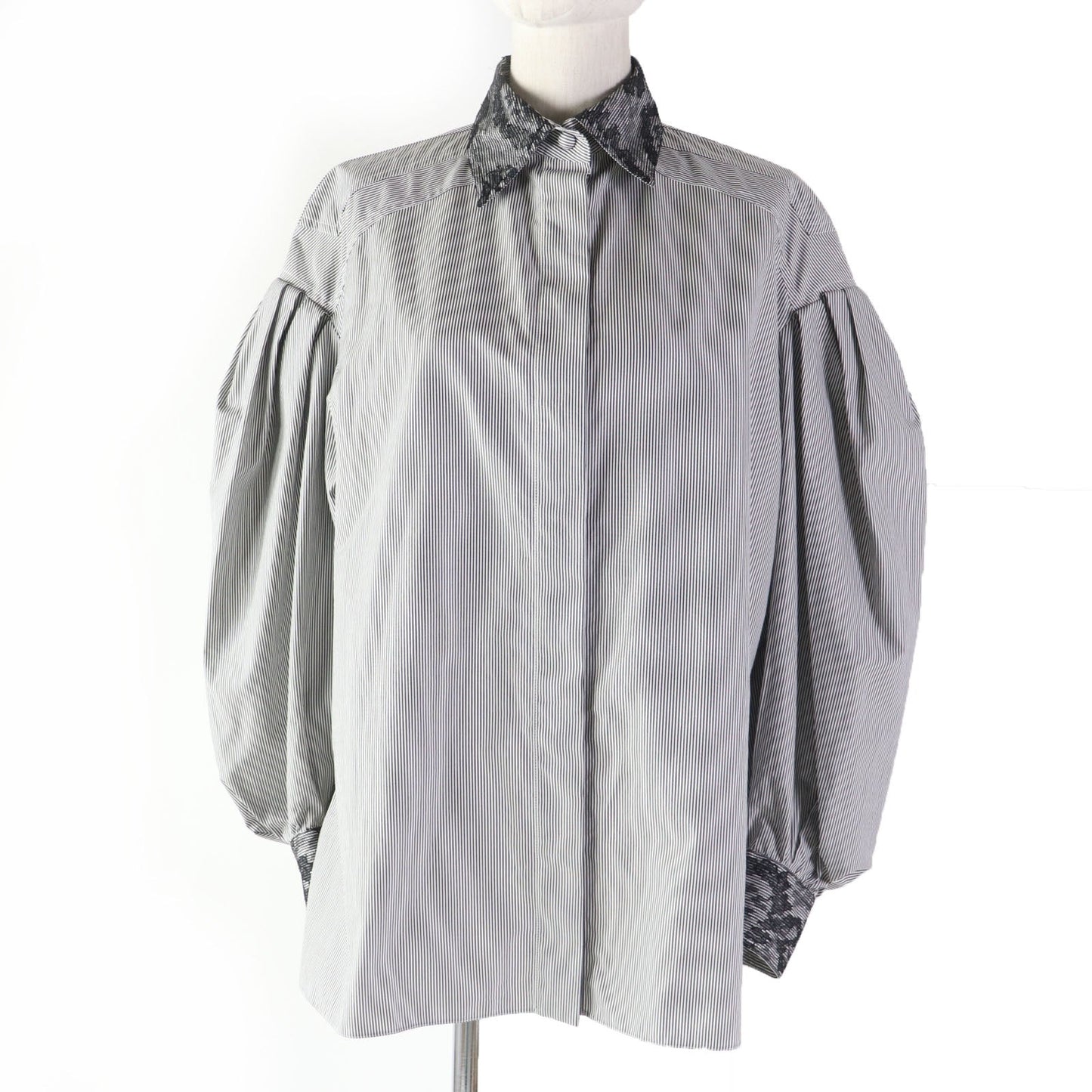 FENDI Long sleeve shirt Main: 100% cotton, some: 51% nylon, some: 27% rayon, some: 22% cotton Black Grey Women 36