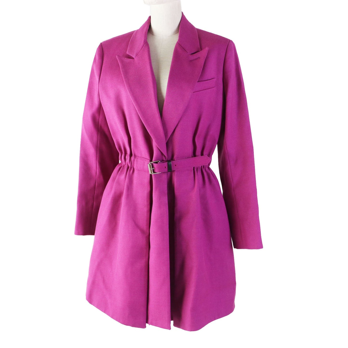 LOUIS VUITTON coat Outer: 60% silk, Outer: 24% wool, Outer: 16% nylon, Lining: 50% rayon, Lining: 50% cupra, Polyurethane coating purple Women 38