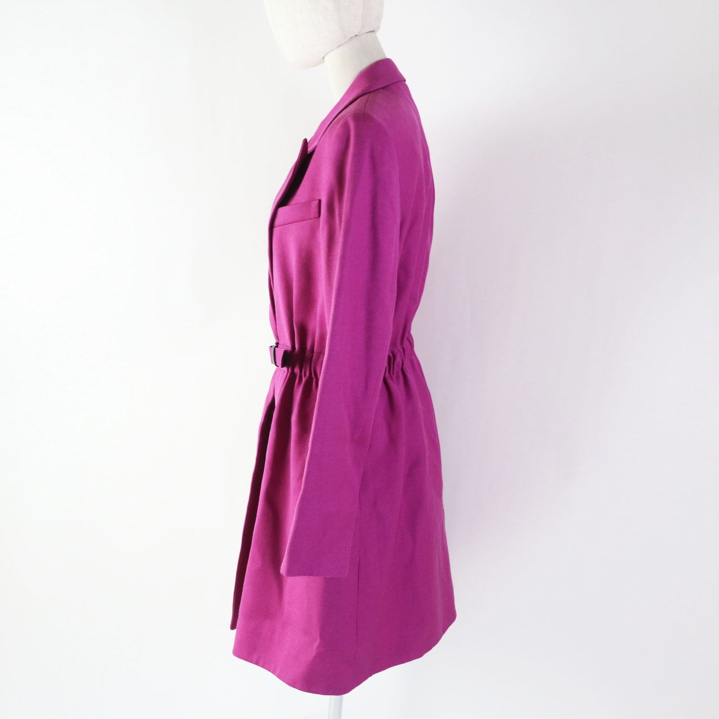 LOUIS VUITTON coat Outer: 60% silk, Outer: 24% wool, Outer: 16% nylon, Lining: 50% rayon, Lining: 50% cupra, Polyurethane coating purple Women 38