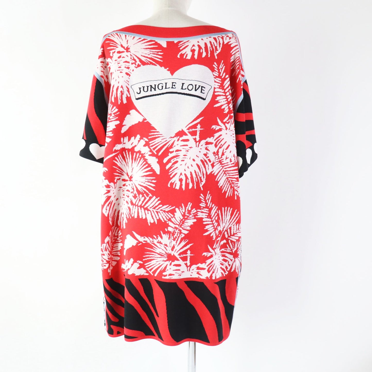 HERMES one piece 3E2827D3 Outer: 100% silk, Other: 86% viscose, 10% silk, 3% polyamide, 1% polyurethane Other: 95% silk, 4% polyamide, 1% polyurethane Red JUNGLE LOVE Women 38