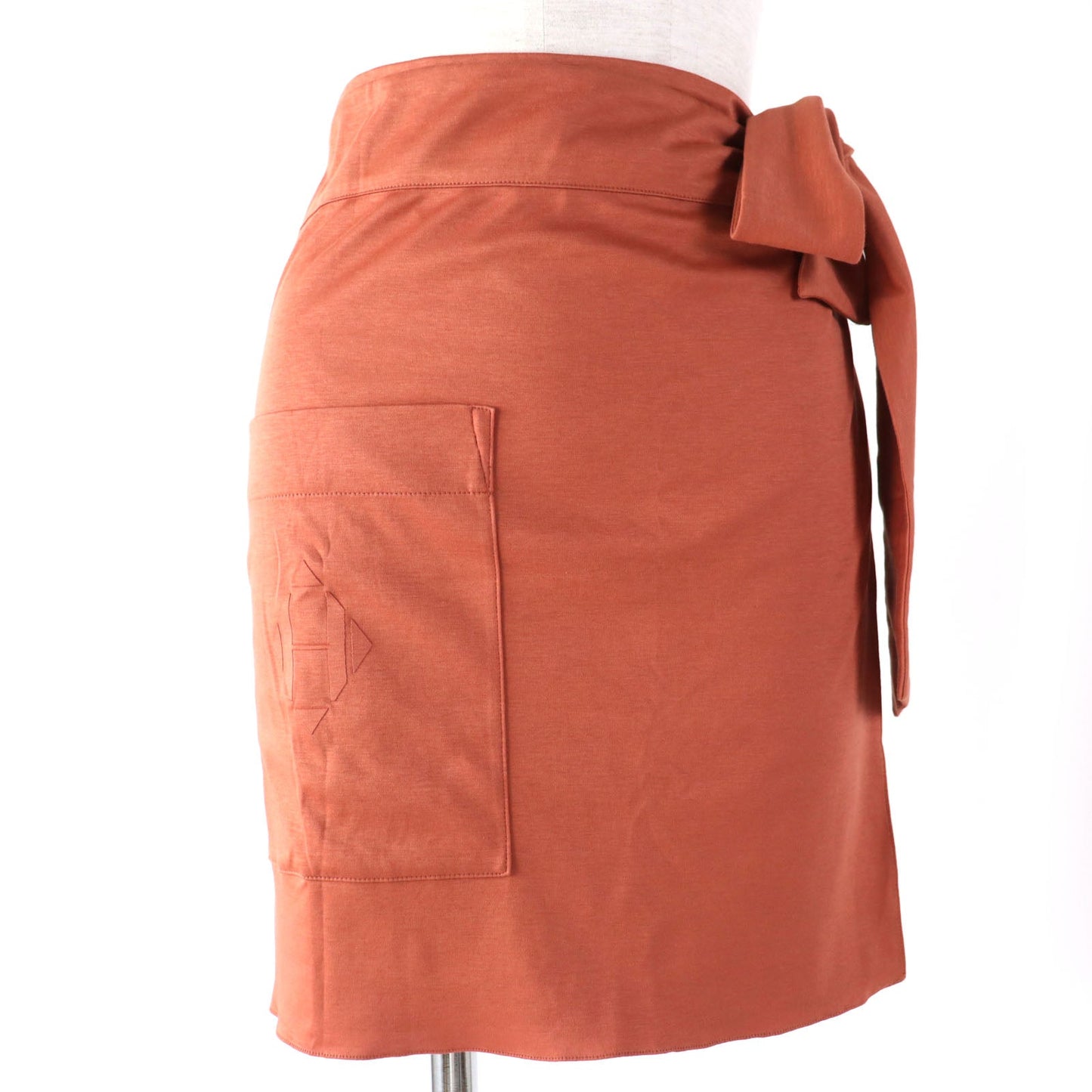 HERMES Wrap skirt Main: 100% cotton Orange Women 34