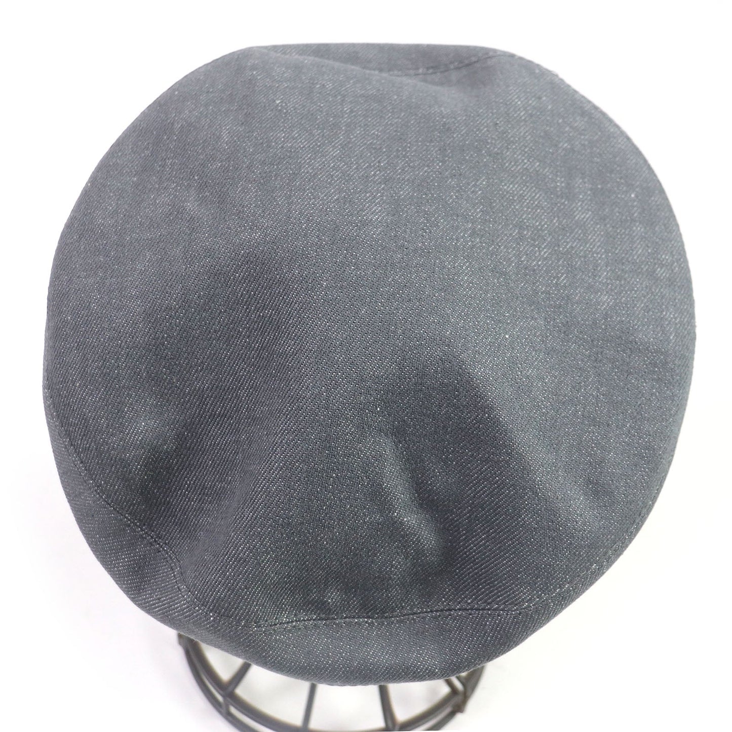 HERMES beret Main: 100% cotton, Lining: 65% rayon, Lining: 35% silk, Part: 100% leather gray Saint Honor Women