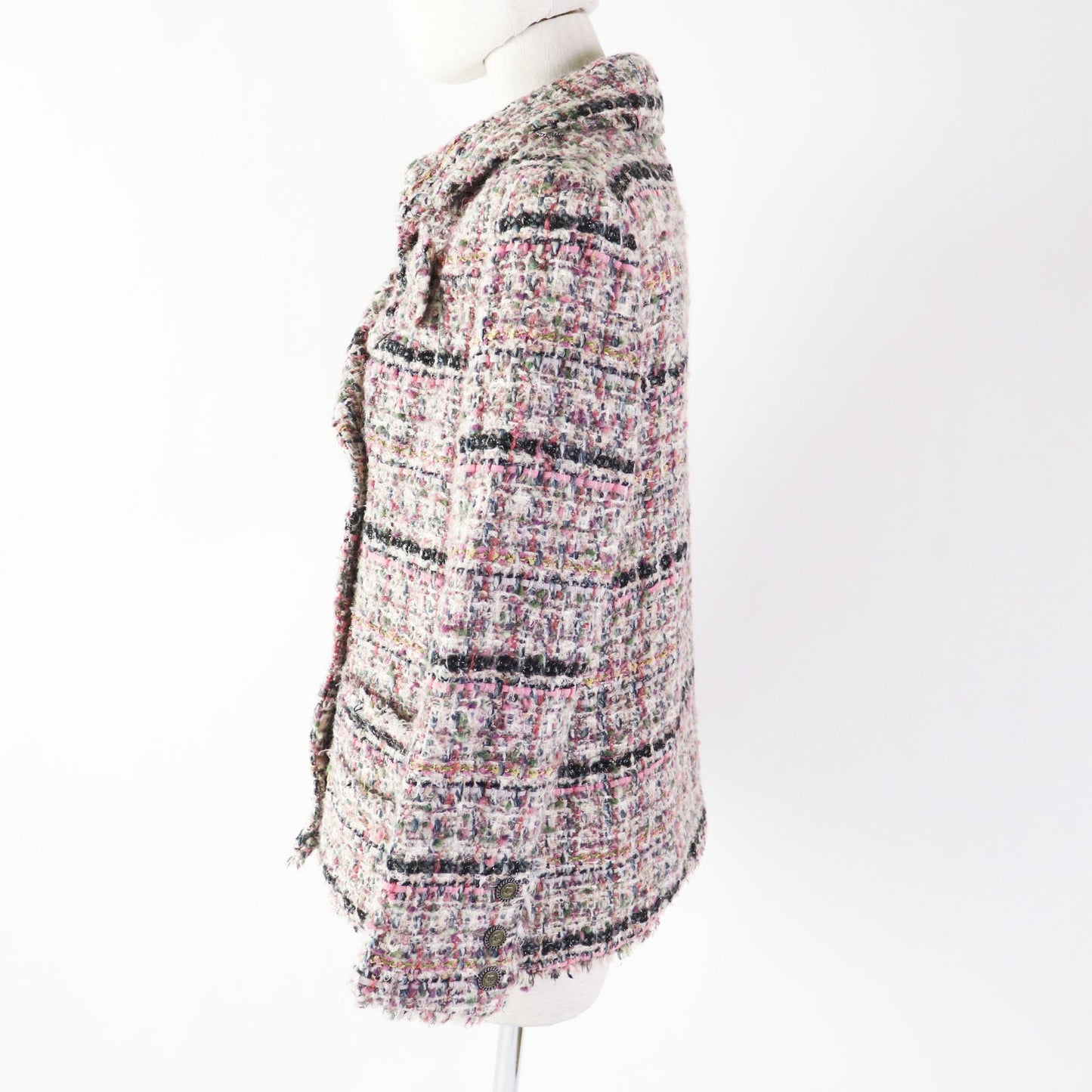 CHANEL tailored jacket 05A P26908 Outer: 40% wool, Outer: 20% mohair, Outer: 10% cotton, Outer: 10% acrylic, Outer: 10% silk, Outer: 6% nylon, 4% polyester, Lining: 96% silk, 4% polyurethane Multi Women 40