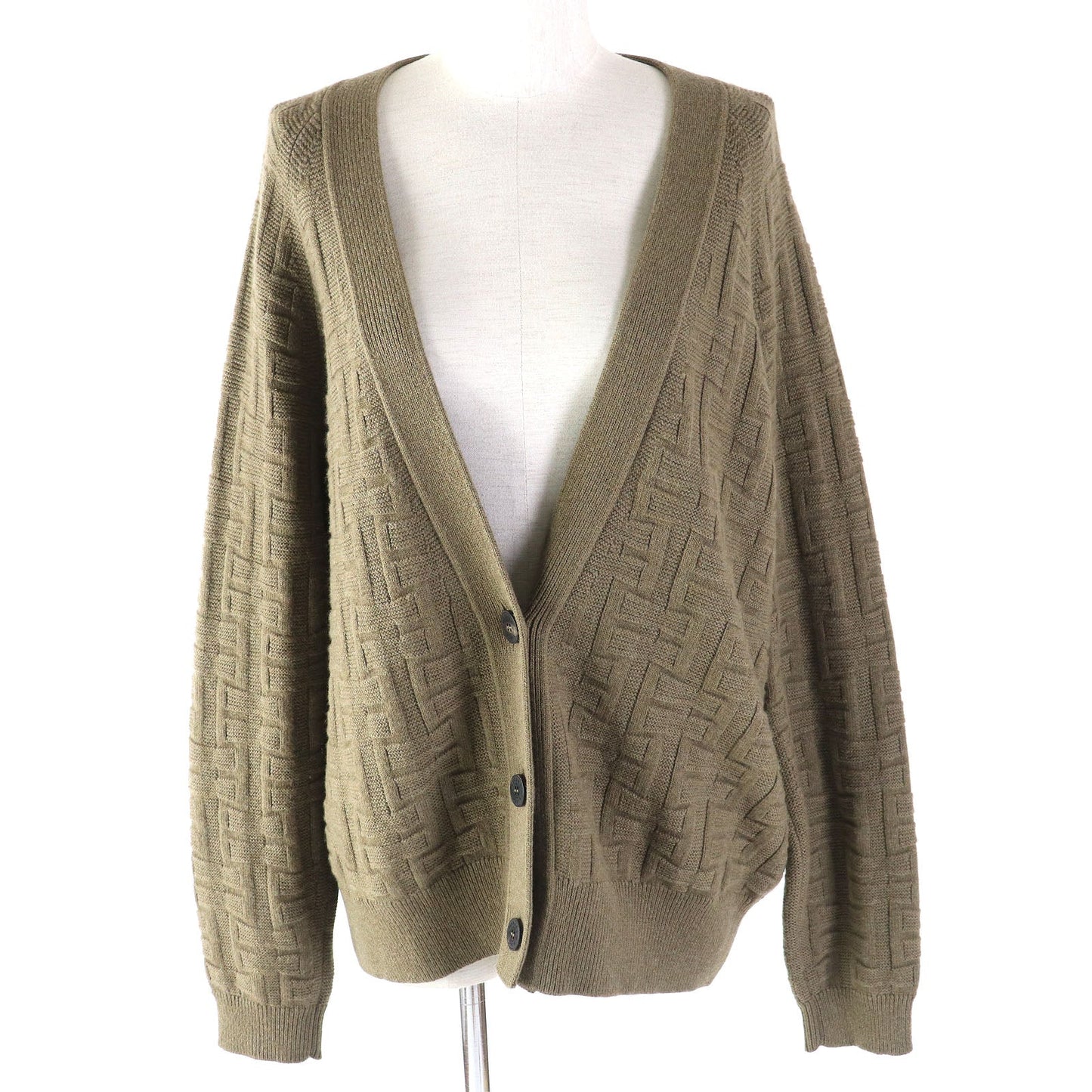 HERMES cardigan 2H2705DA Main: 100% wool khaki Women 38