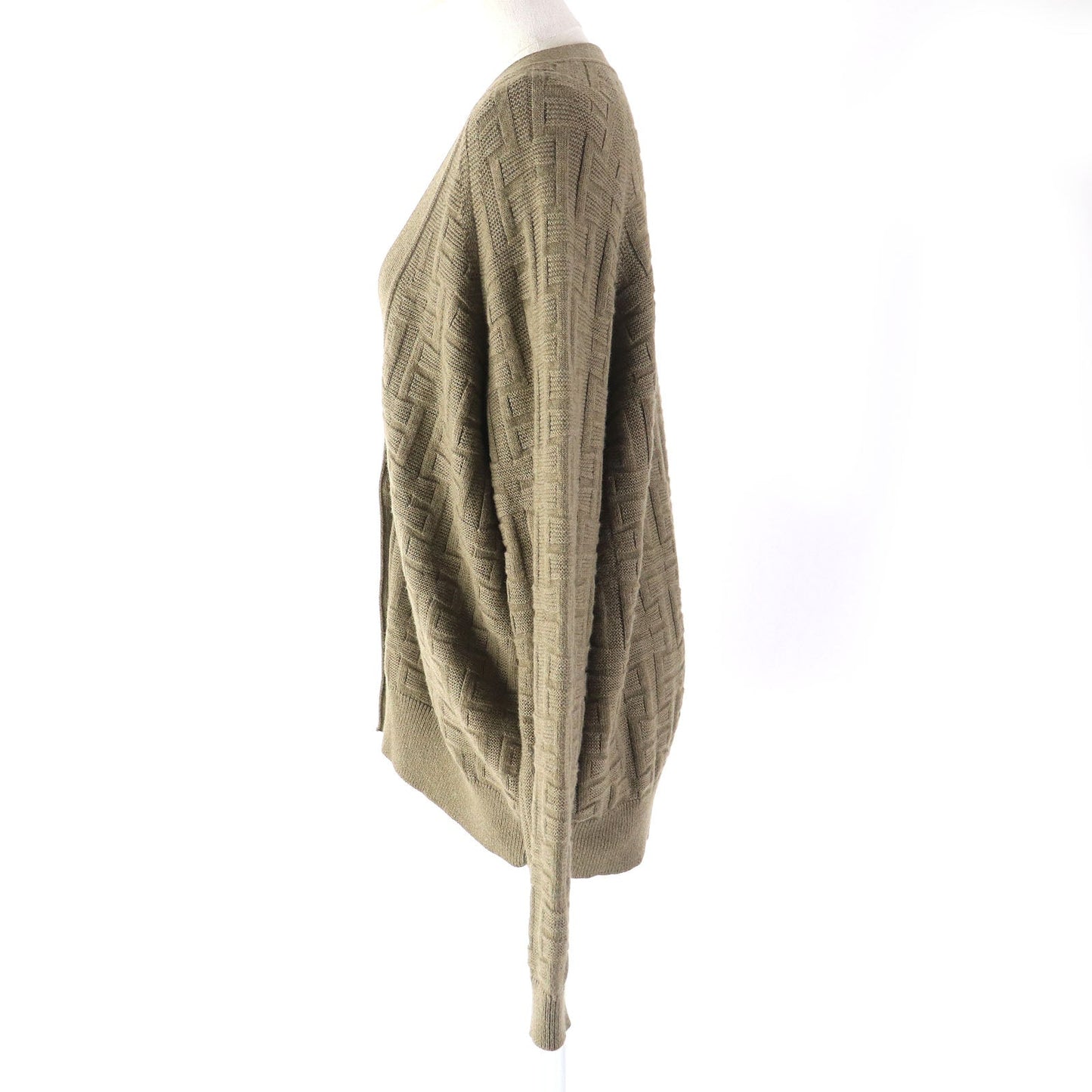 HERMES cardigan 2H2705DA Main: 100% wool khaki Women 38