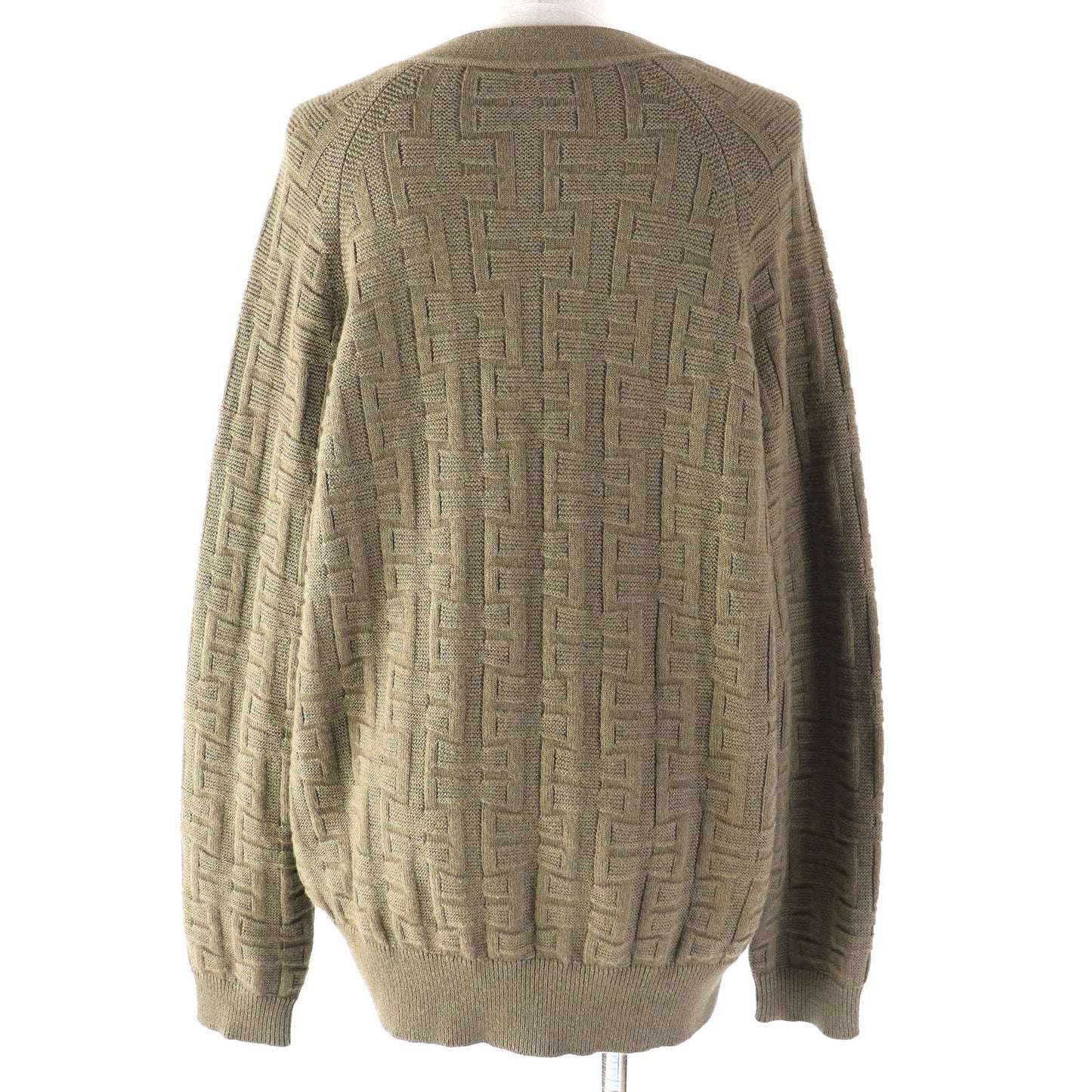 HERMES cardigan 2H2705DA Main: 100% wool khaki Women 38