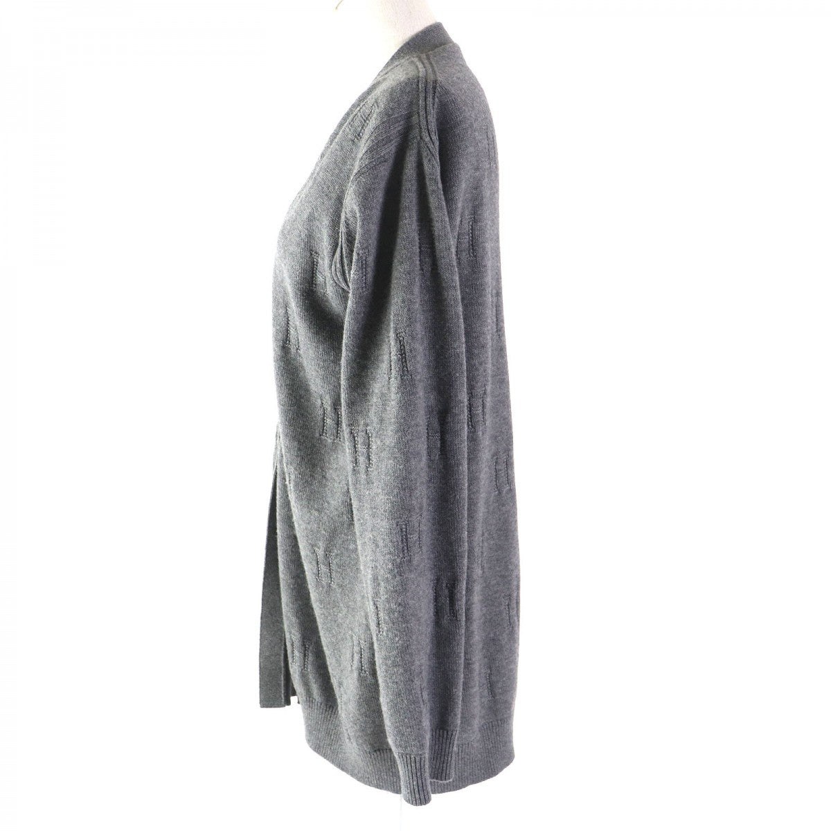 HERMES cardigan 97-7704 Main: 100% wool gray Women 40