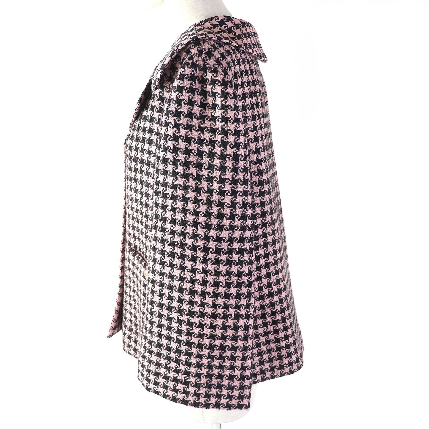 GUCCI tailored jacket 674323 Main: 90% wool, Main: 10% polyamide (nylon), Lining: 100% silk Pink black Women 40