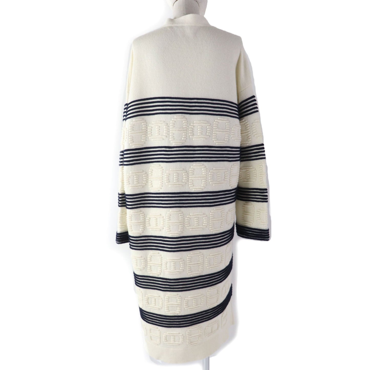 HERMES cardigan 3E2102D2 Main: 64% cashmere, Main: 36% cotton Ivory navy Women 38