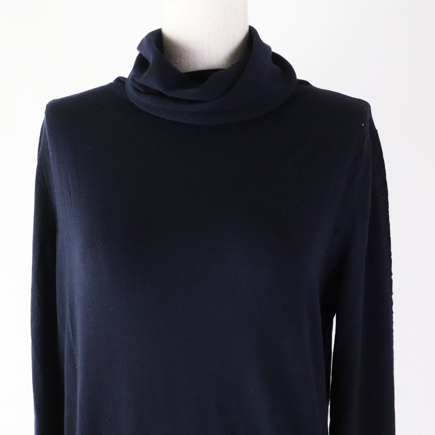 CHANEL knit 19B P62251 Main: 100% wool Navy Women 38