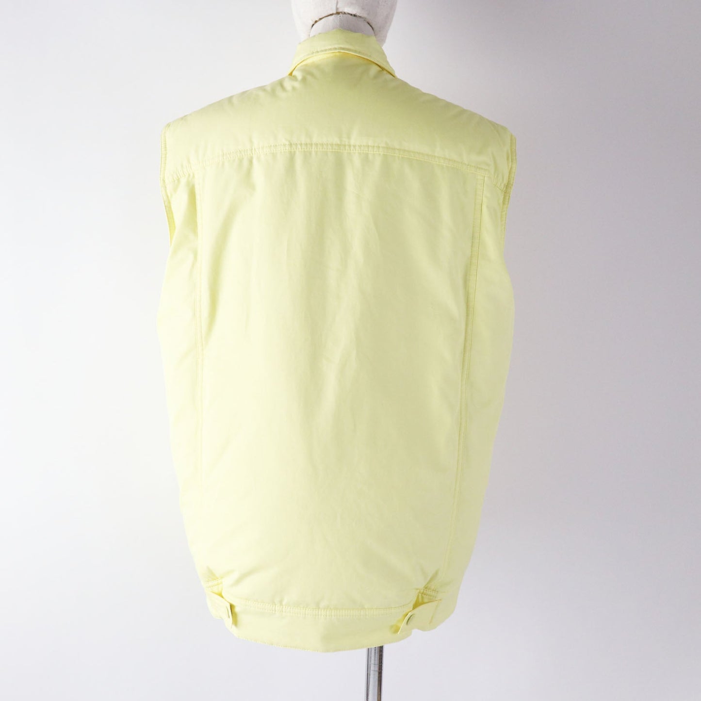 LOUIS VUITTON Down vest Outer: 100% cotton, Lining: 75% polyester, Lining: 25% acrylic, Filling: 90% down, Filling: 10% feather, Part: PVC Light yellow Women 34