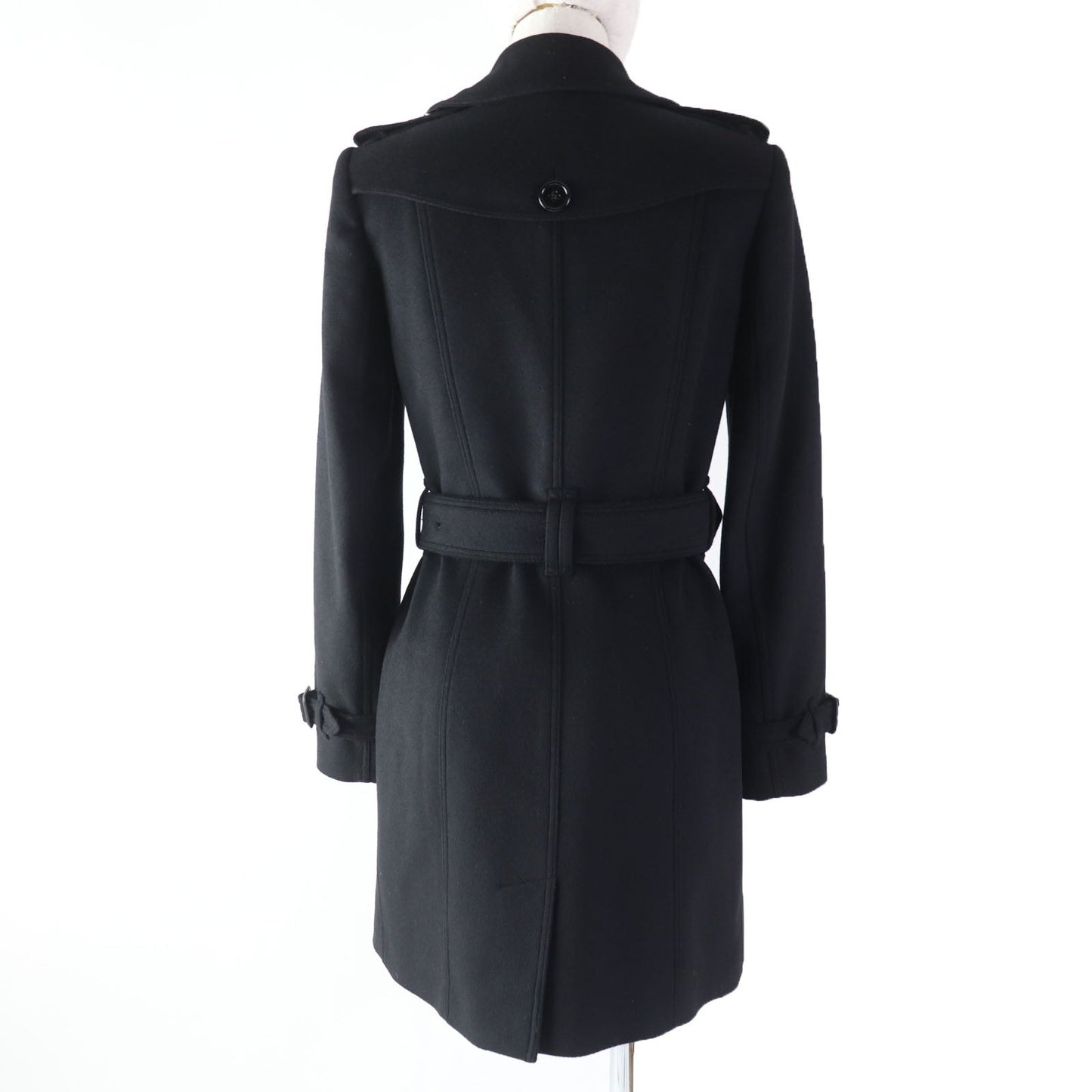 BURBERRY trench coat Main: 80% wool, Main: 20% cashmere, Lining: 50% acetate, Lining: 50% viscose (rayon), Sleeve lining: 60% acetate, : 40% cupra black Women 34