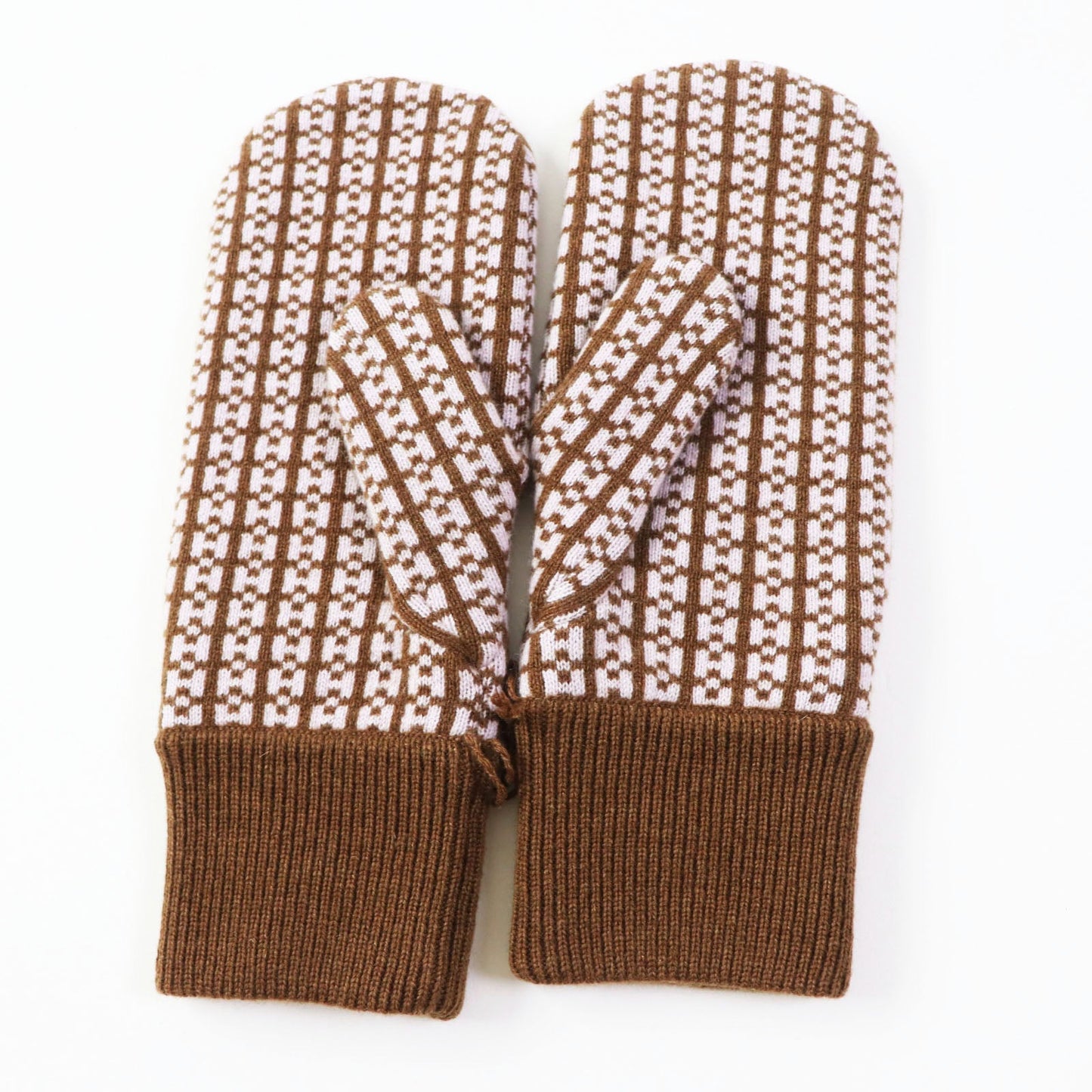 HERMES gloves Main: 100% cashmere Brown pink Hope Women M