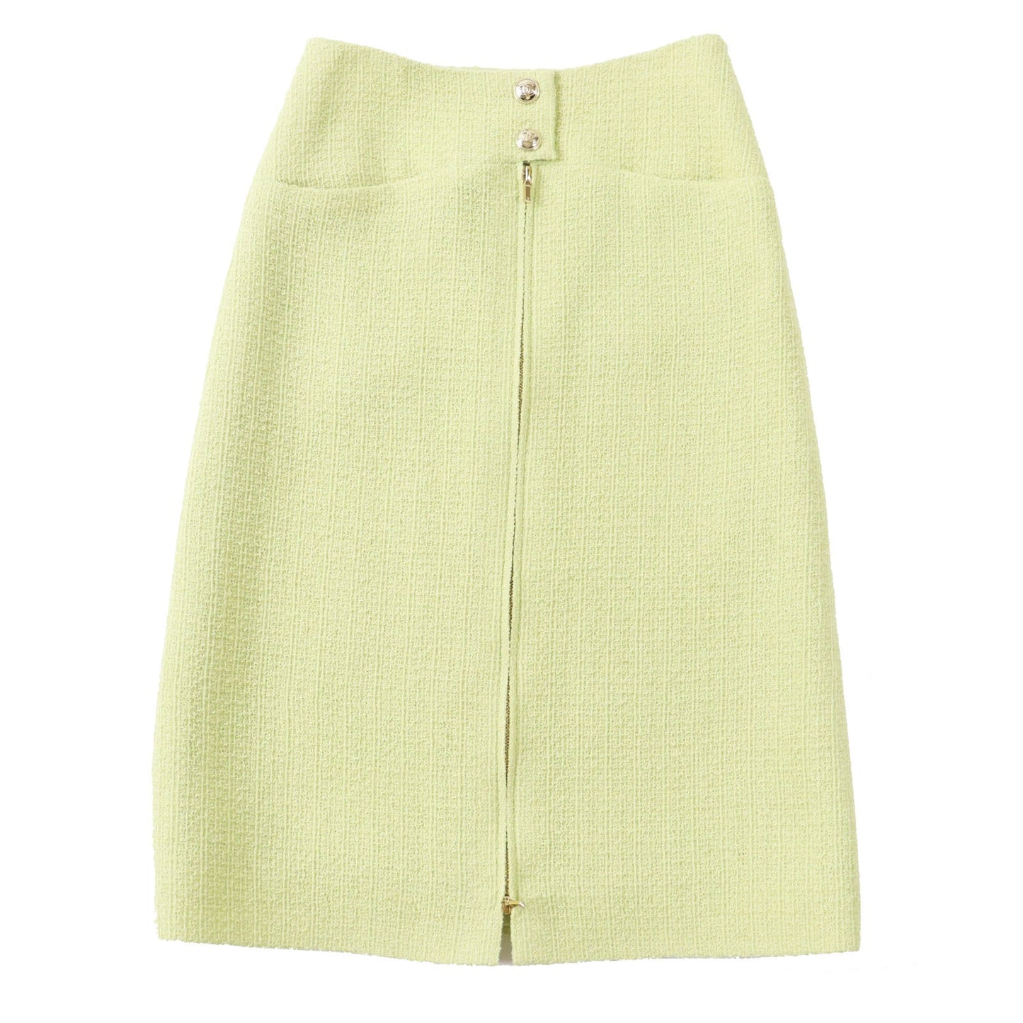 CHANEL Tight Skirt P65340 Outer: 100% wool, Lining: 100% silk Pearl green Women 38